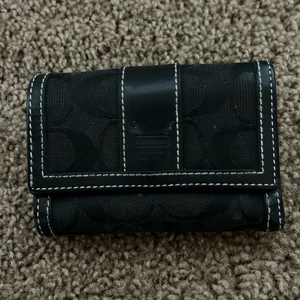 Coach Black Trifold Wallet
